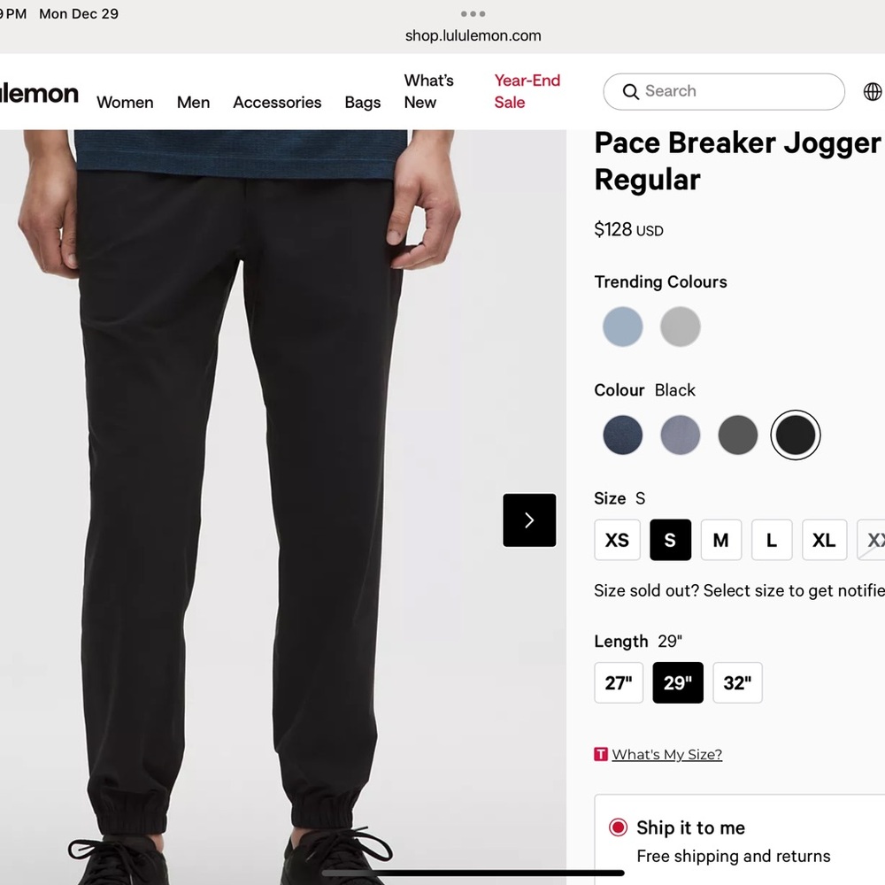 lululemon athletica Men's black joggers